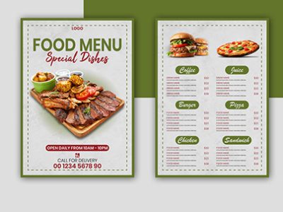 Food Menu Design Printing