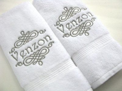 Embroidered bath and hand towels in Lagos Nigeria